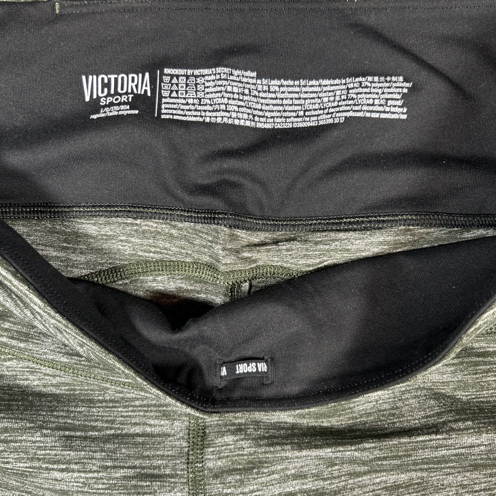 Victoria Sport Knockout By Victoria Secret Leggings Olive Green Heathered Size L - Picture 2 of 8